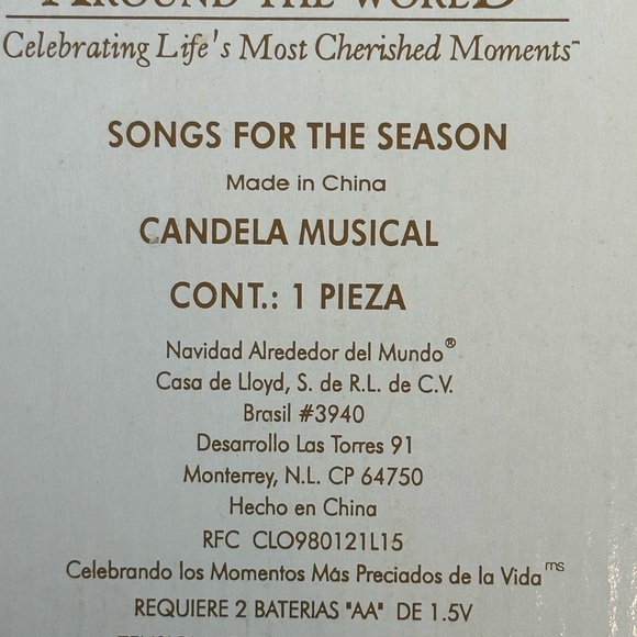 Vintage 90’s New Musical Candle Christmas Around The World Songs For The Season - Picture 7 of 12